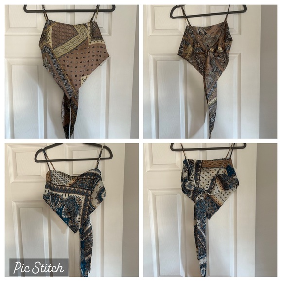 Tops - (2) Satin Bandana Crop Tops